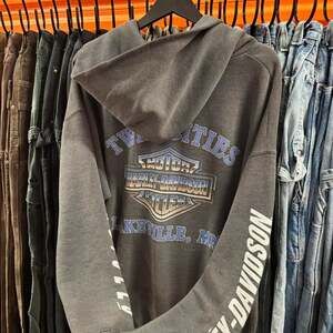 Grail Vintage 90s Harley Davidson Faded & Distressed Hoodie - XL
